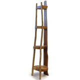 Natural Teak Corner Unit 4 Shelves - 135cm high