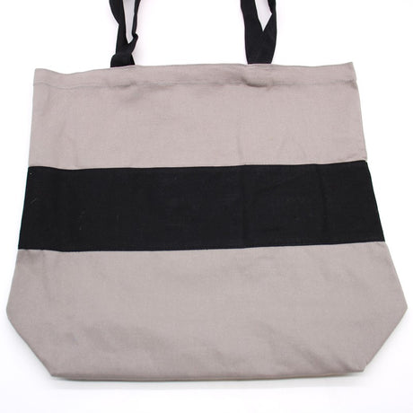 Two Tone Cotton Bag - 38x42x12cm - Grey & Black - 10oz