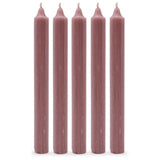 Solid Colour Dinner Candles - Rustic Dusty Pink - Pack of 5