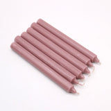 Solid Colour Dinner Candles - Rustic Dusty Pink - Pack of 5