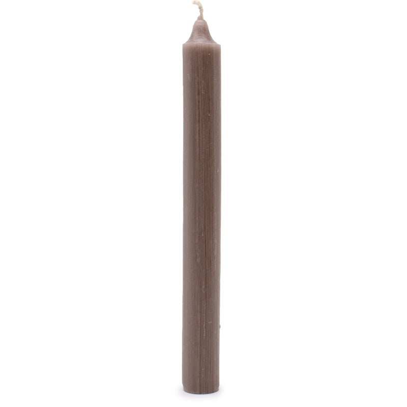 Solid Colour Dinner Candles - Rustic Taupe - Pack of 5