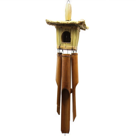 Square Seagrass Bird Box with Chimes 49x15cm