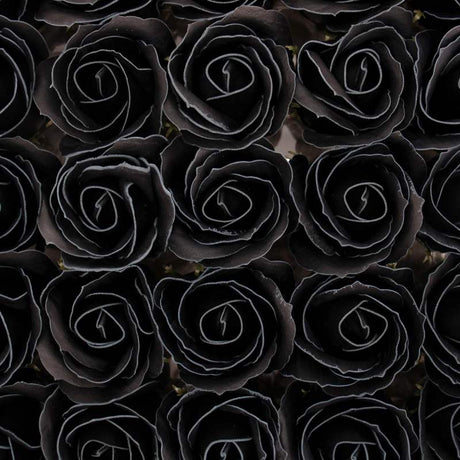 Craft Soap Flowers - Med Rose - Black With white Rim