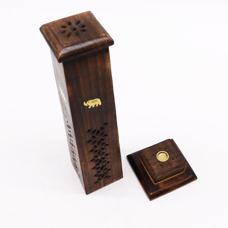 Box of 2 Tapered Incense Tower - Mango Wood