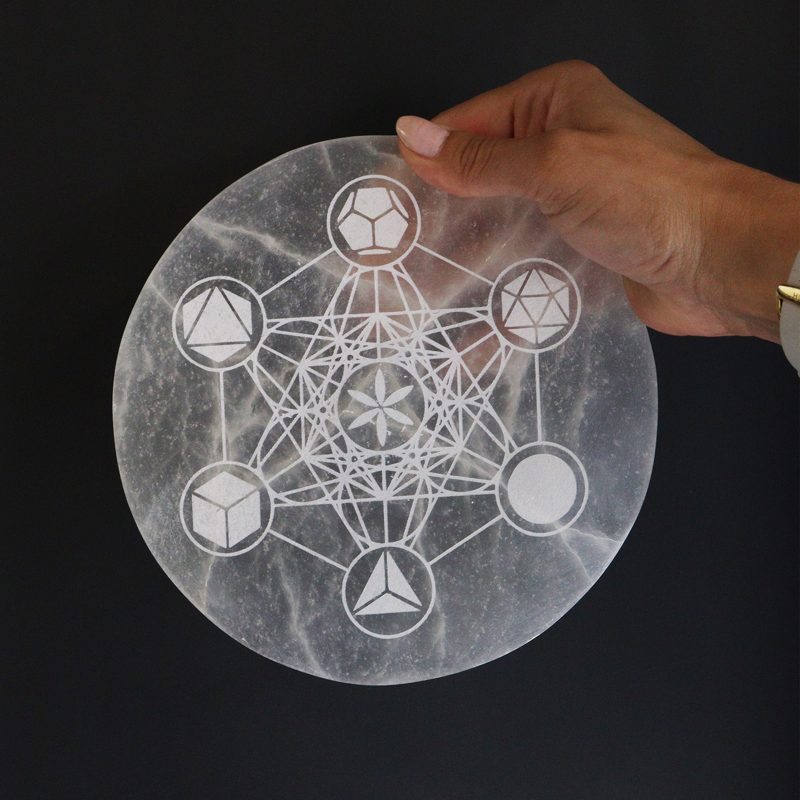 Large Charging Plate 18cm - Sacred Geometry