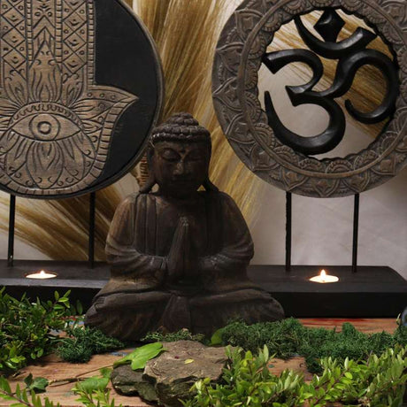 Buddha Feng Shui Set - Om - Grey & Black