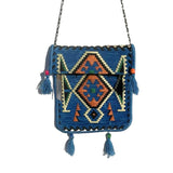 Sky Blue Kilim Messenger Festival Bag