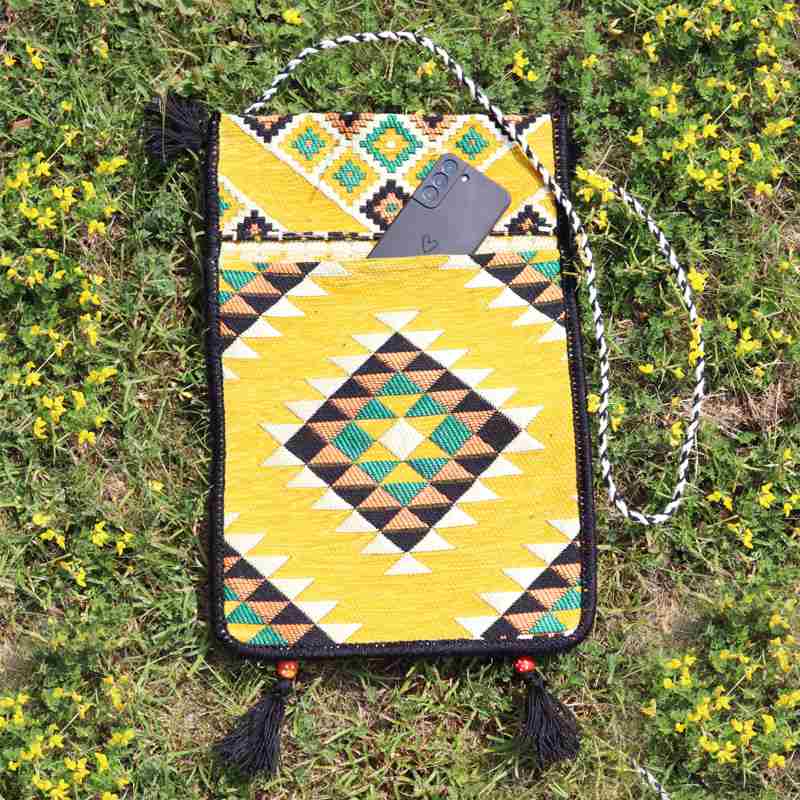 Yellow Kilim Messenger Festival Bag