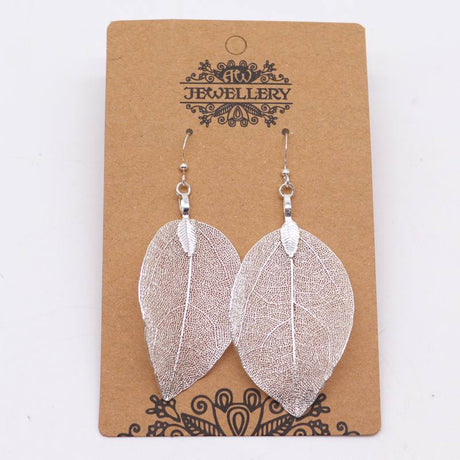 Earrings - Bravery Leaf - Silver