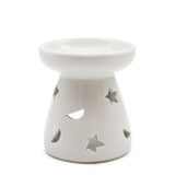 Sm Classic White Oil Burner - Moon & Star