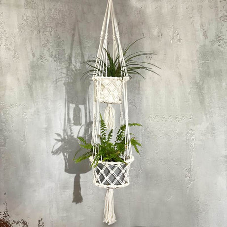 Macrame Pot Holder - Double Holder