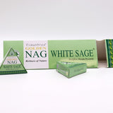 42g Jumbo Golden Nag - White Sage Backflow Incense Cones