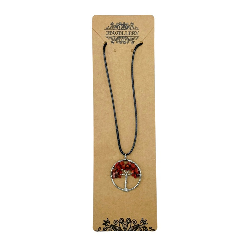 Tree of Life Pendant - Red Jasper