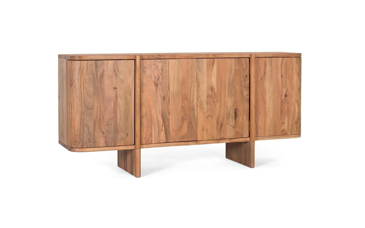 Giner and Colomer - Acacia Wood 4-Door Sideboard With Push Opening