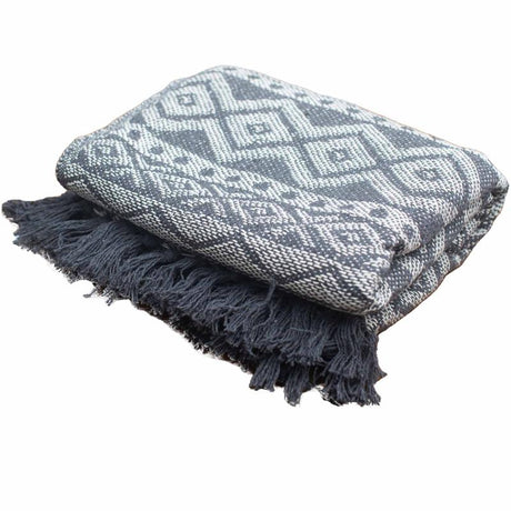 Boho Comfort Throws - 125x150cm - Grey Geometric