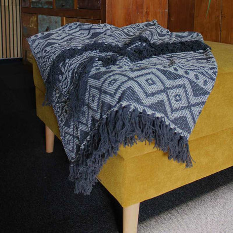 Boho Comfort Throws - 125x150cm - Grey Geometric