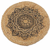 Natural Place Mat - Jute  30cm - Mandala Print