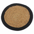 Natural Place Mat - Jute & Cotton 30cm - Black Border