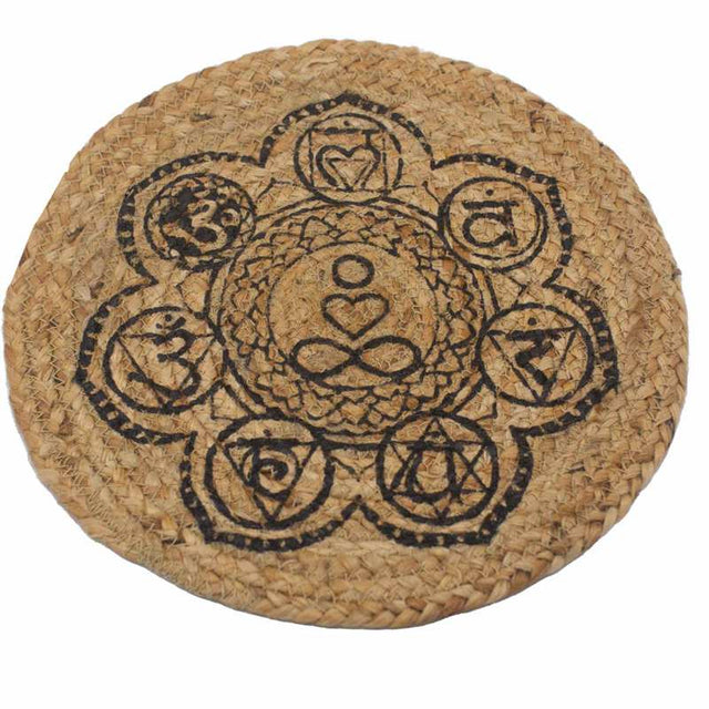 Natural Place Mat - Jute   30cm - Chakra Print