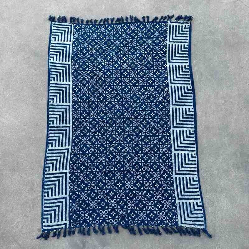 Handmade Indigo Throw - 170x120cm - Kasba Tiles