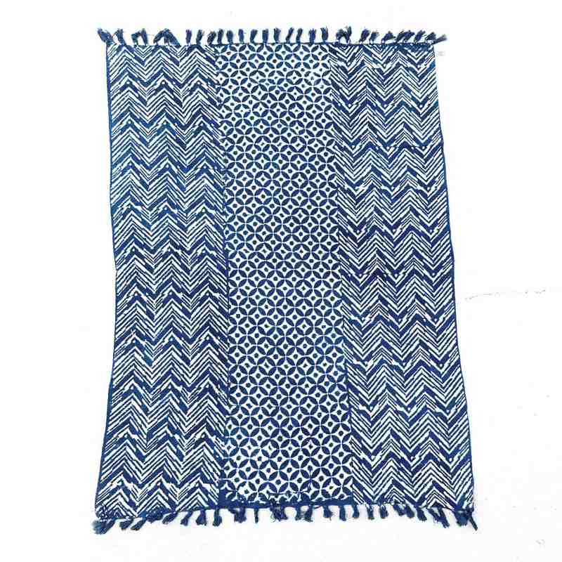 Handmade Indigo Throw - 170x120cm - Namoona Waves