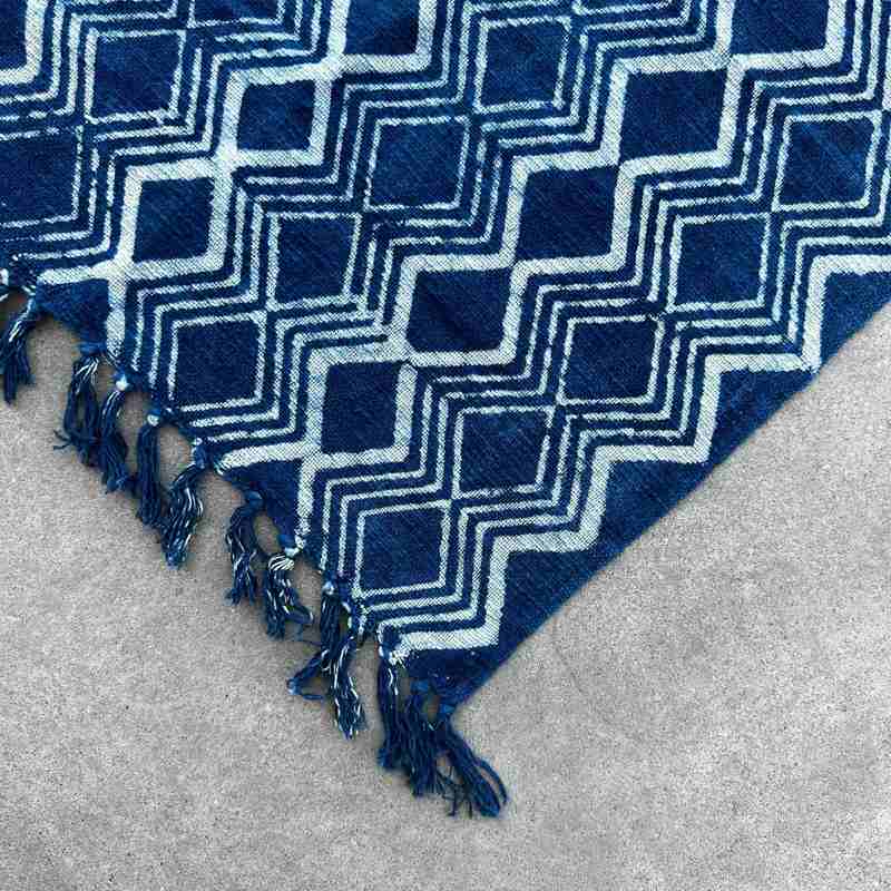 Handmade Indigo Runner - 170x60cm - Heerak Patern