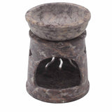 Small Soapstone Oil Burner 8cm - Sun & Stars