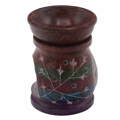 Soapstone Oil Burner 10cm - Hamsa - Five Colours