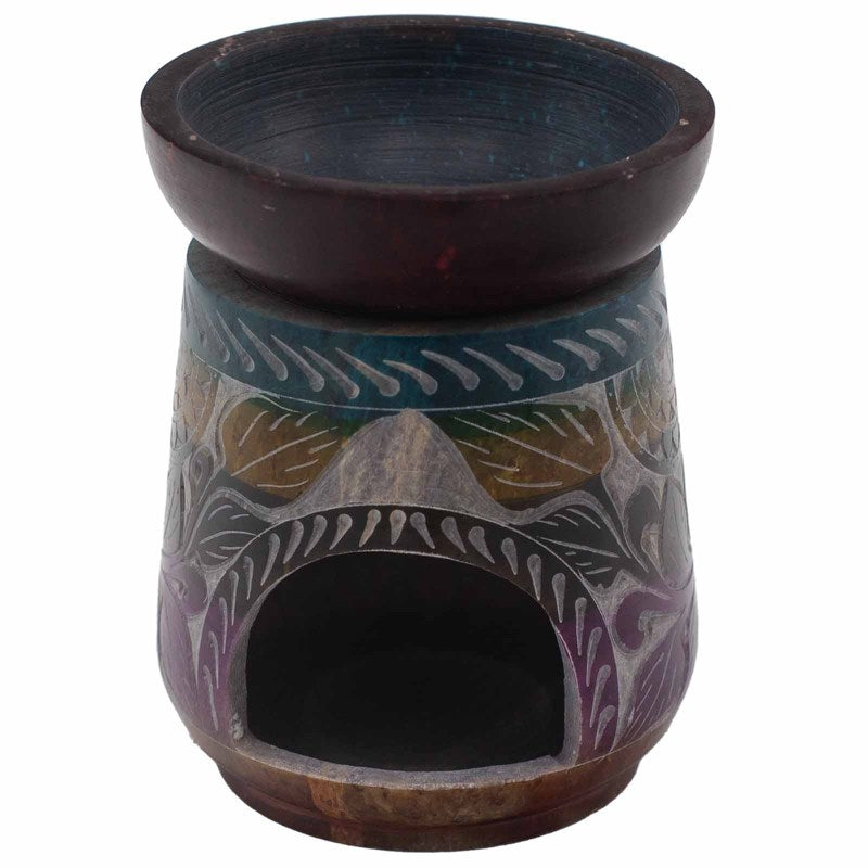 Large Soapstone Oil Burner 13x10cm - Elephant - Five Colours