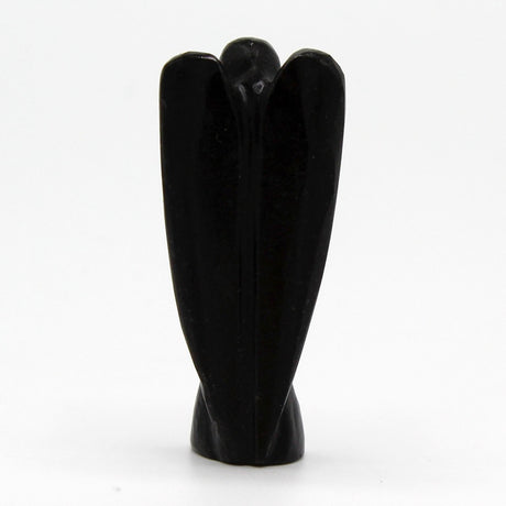 Hand Carved Gemstone Angel - Black Agate