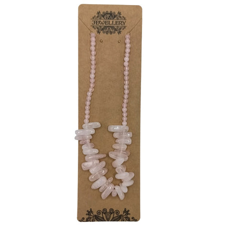 Longstone Gem Necklace - Rose Quartz