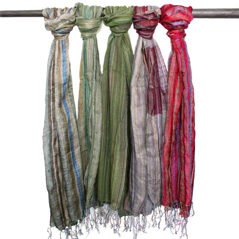 Indian Boho Scarves - 22x72cm - Random Greens