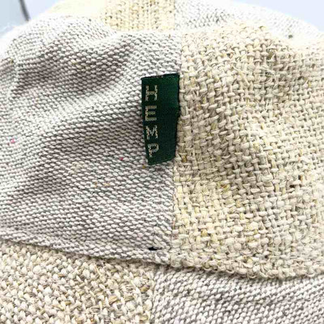 Patched Hemp & Cotton Boho Festival Hat - Natural