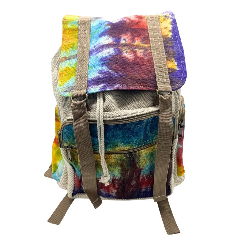 Tiedye Hemp Large Square Backpack