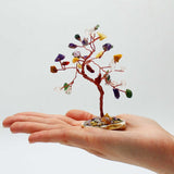 Gemstone Tree - Multi Stones on Natural Agate Base (35 stones)