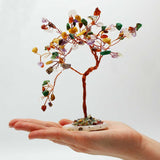 Lrg Gemstone Tree - Multi Stones on Natural Agate Base (100 stones)