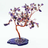 Lrg Gemstone Tree - Amethyst on Natural Agate Base (100 stones)