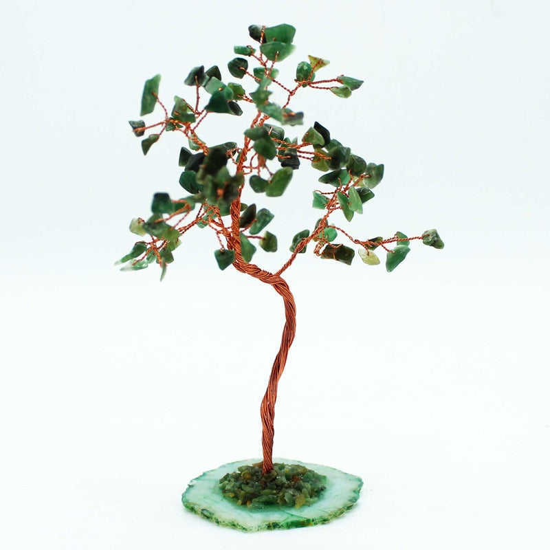 Lrg Gemstone Tree - Green Aventurine on Green Agate Base (100 stones)