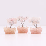 Mini Gemstone Tree On Orgonite Base - Rose Quartz (15 stones)