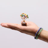 Mini Gemstone Tree On Wood Base - Multi Stones (15 stones)