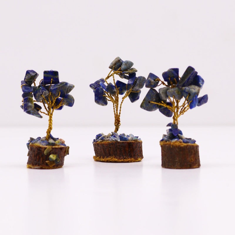 Mini Gemstone Tree On Wood Base - Sodalite (15 stones)