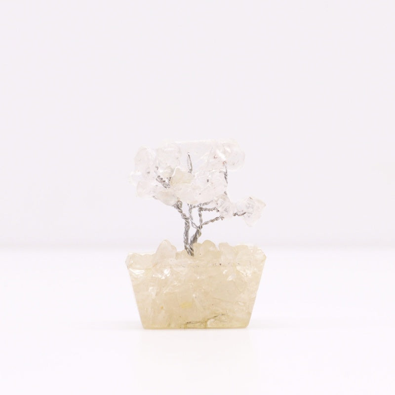 Mini Gemstone Tree On Orgonite Base - Rock Quartz (15 stones)