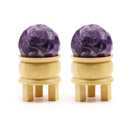 Gemstone Faceted Healing Ball & Stand - Amethyst