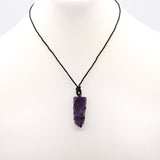 Laced Gemstone Flat Point Pendant - Amethyst