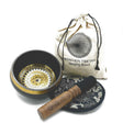 Hand Beaten & Engraved Singing Bowl Gift Set - 14cm - Round Medallions