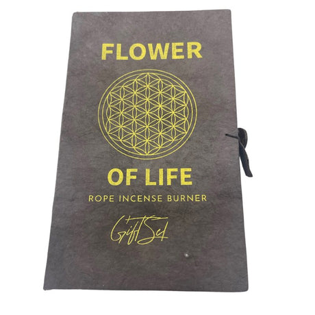 Rope Incense and Silver Plated Holder Set - Flower of Life