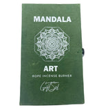 Rope Incense and Silver Plated Holder Set - Mandala Flower