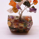 Mini Gemstone Tree on Orgonite Base - Multi Stones (15 stones)