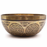 Tibetan Healing Engraved Bowl - 21cm - Om & Buddha