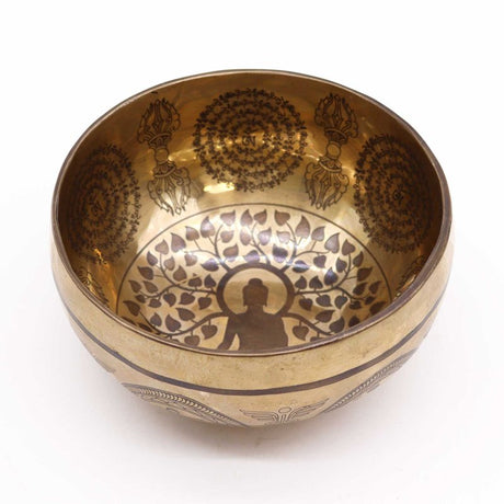 Tibetan Healing Engraved Bowl - 16cm - Bodhi Tree Buddha